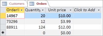 Selecting a table in Access