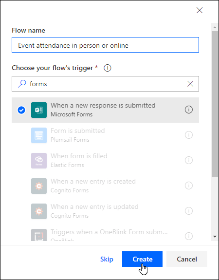Choose your flows trigger in Power Automate
