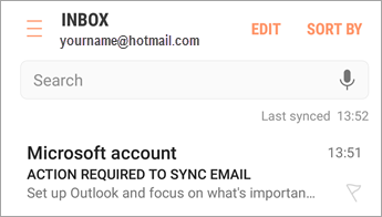 Open the email that says Action required