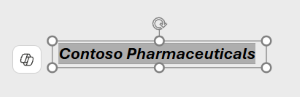Textbox containing the text Contoso Pharmaceuticals