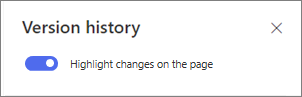 Toggle to show version differences on the page