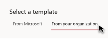 Image of the tab in the site template picker that says From your organization