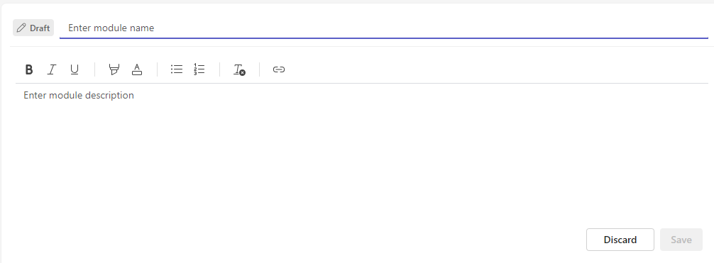 Screenshot of description field.