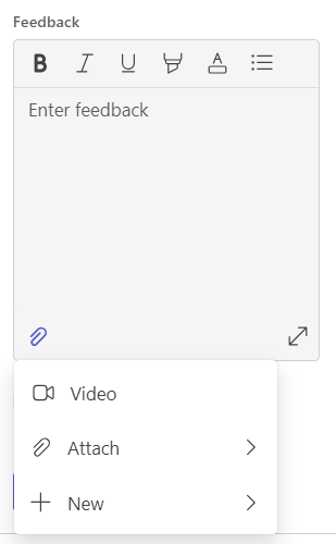 Screenshot of feedback.