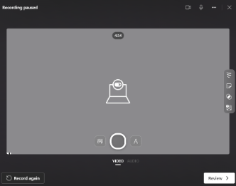 Screen shot of record button.