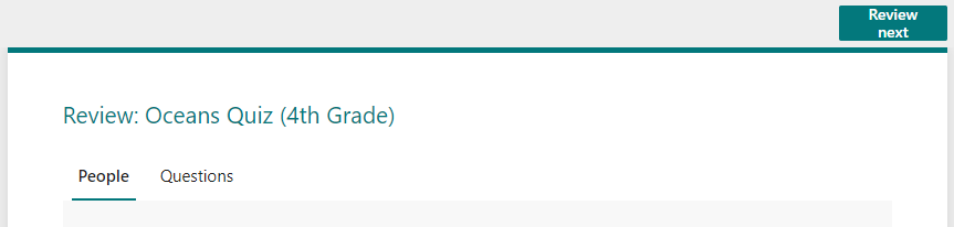 Screenshot of review next button.