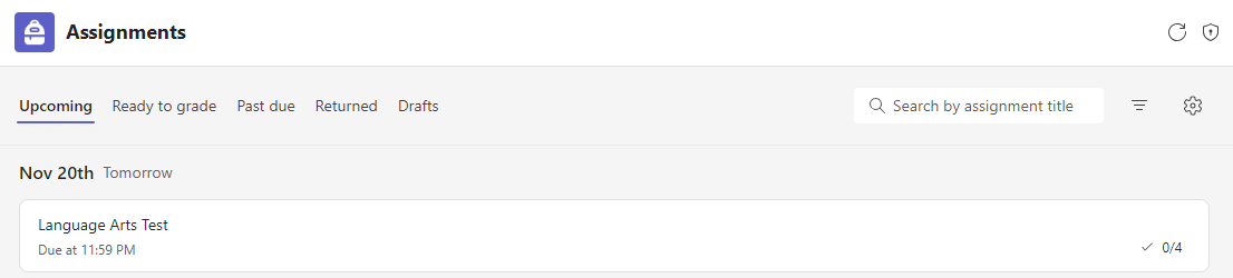 Screenshot of a test.