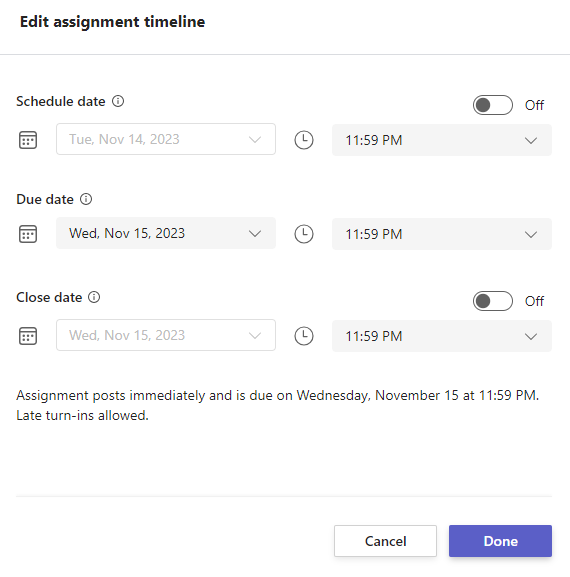 Screenshot of timeline.