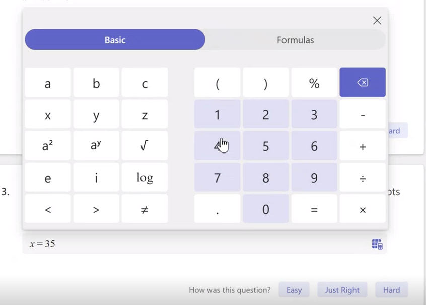 Screenshot of calculator.