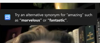 Screenshot of repetition recommendations.