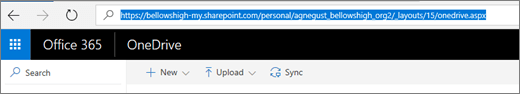Screenshot of OneDrive.