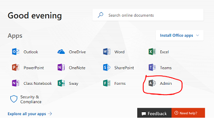 Admin button