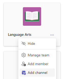 Screenshot that shows add channel.
