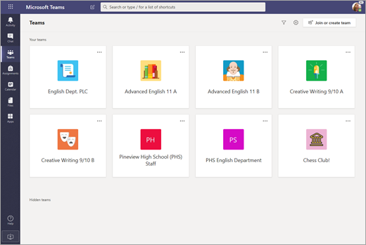 Grid view in Teams.