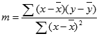 Formula for the slope of a least-squares regression line
