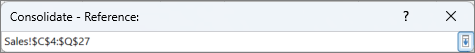 Data Consolidation Collapse dialog