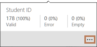 Screenshot that shows the quality values pop-up.