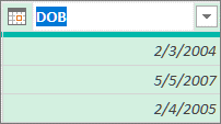 Screenshot that shows renaming a column header.