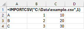 IMPORTCSV formula skipping the first row and returning three data rows