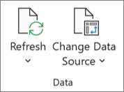 Change Data Source command in the Data group