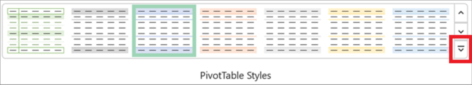More button in the PivotTable Styles gallery