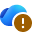 OneDrive cloud icon with brown warning circle