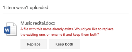 File name already exists error in OneDrive web UI