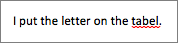 Spelling error marked with a red squiggly line