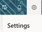 Setting option on Outlook on the web toolbar