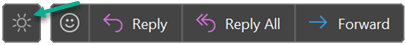The Switch to light background button in Outlook.