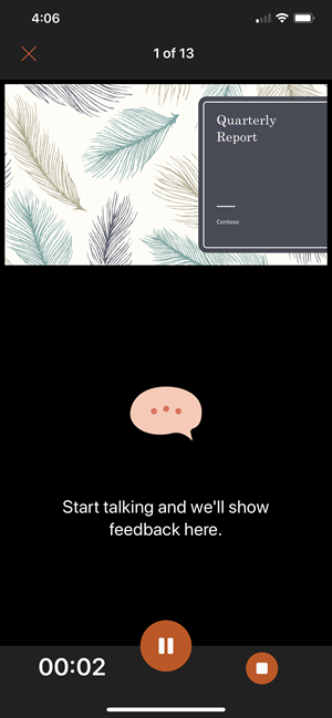 Prompt to start talking