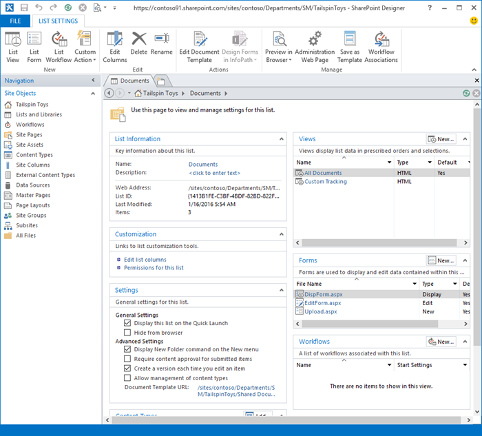 Image of SharePoint Designer 2013 front page.
