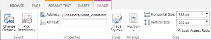 Image editing options