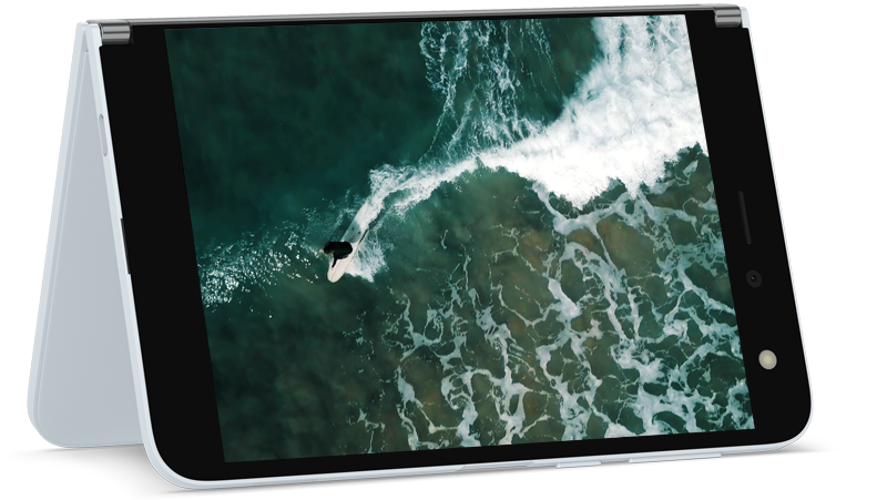 Video playing in tent mode on Surface Duo