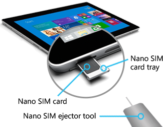 Inserting Nano SIM into Surface 3 (4G-LTE)
