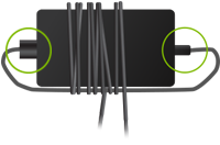 Screenshot that shows a cord wrapped loosely.