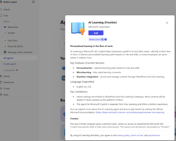 Add Learning Agent