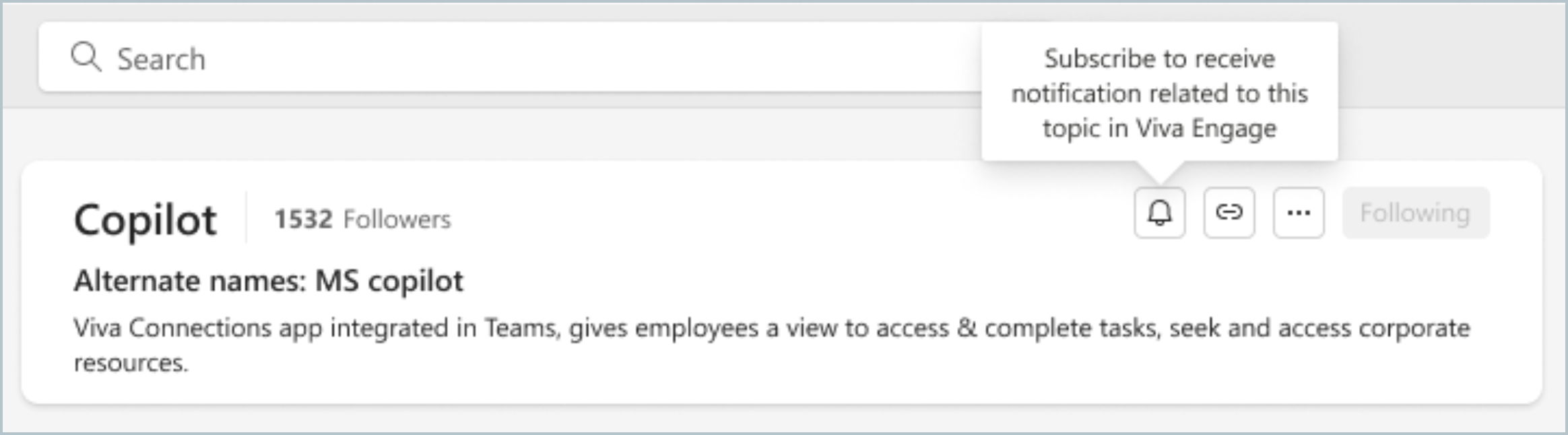 Screenshot shows a topic that youre now following