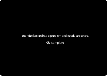 Quick machine recovery - first stage. The device reboots to Windows RE.