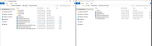 Screenshot of Place two explorer windows side by side