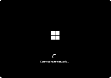 Quick machine recovery - second stage. The device reboots to Windows RE and connects to the network.