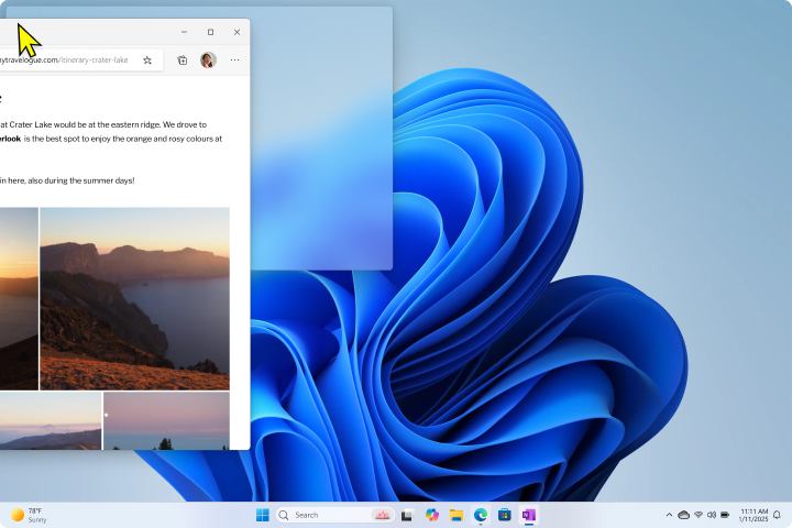 Screenshot of Snap while filling a quarter of the screen.